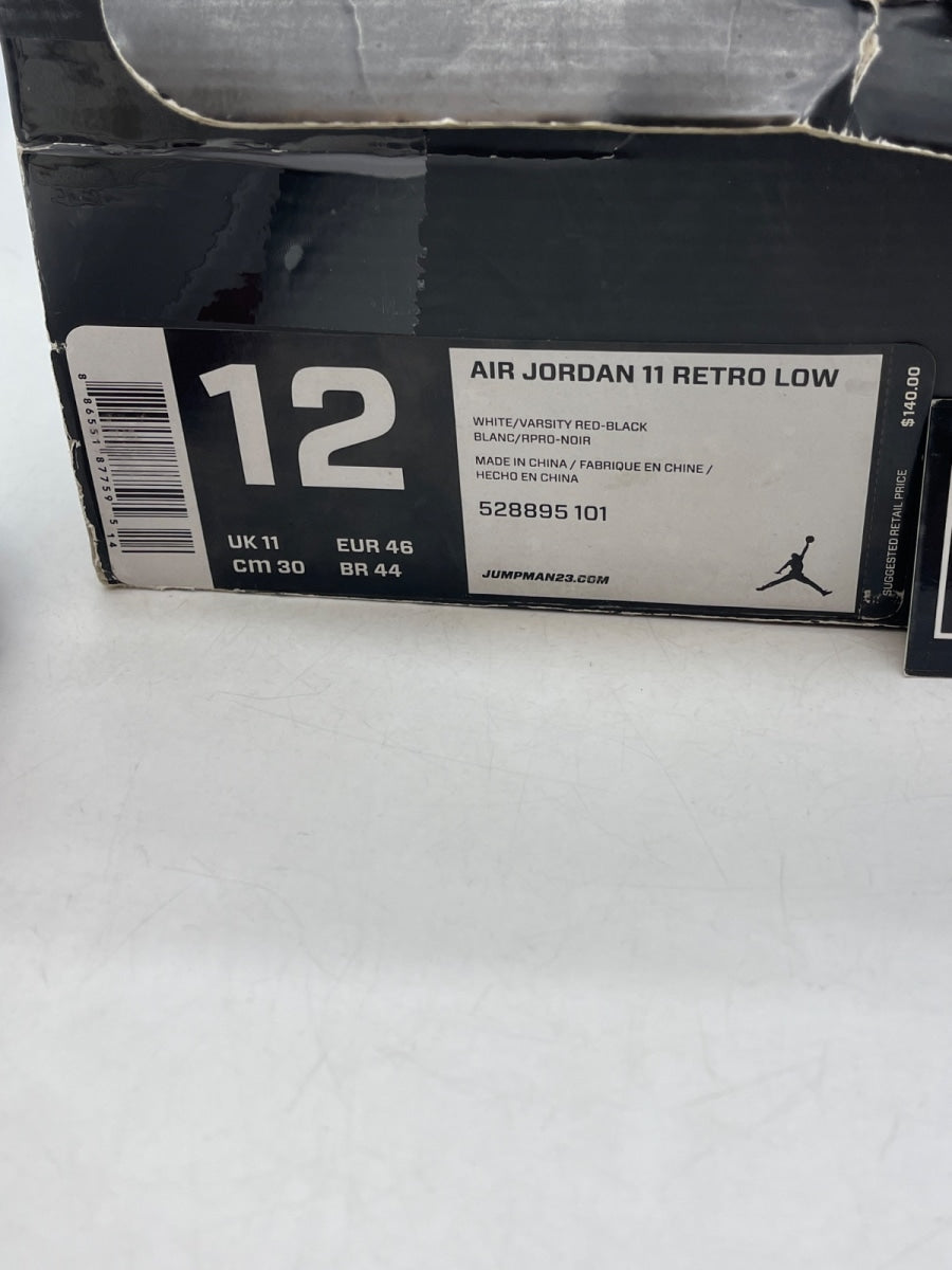 Jordan 11 Retro Low White Red (2012) 12 (Heavily Worn Pre-Owned) - Image 9