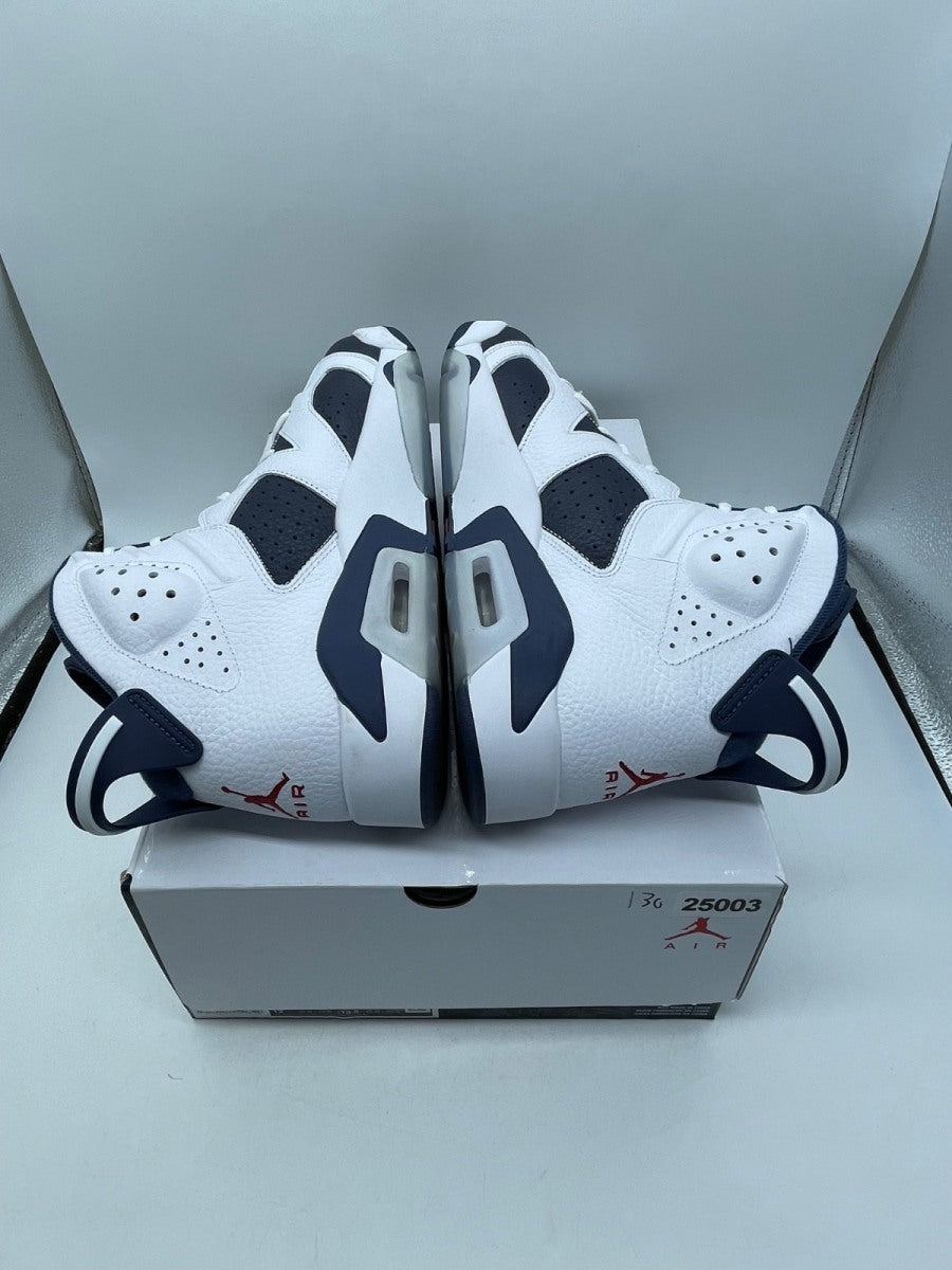 Jordan 6 Retro Olympic (2024) 12 (Moderately Worn Pre-Owned)JordanWhite/Varsity Red/Midnight Navy - Image 6