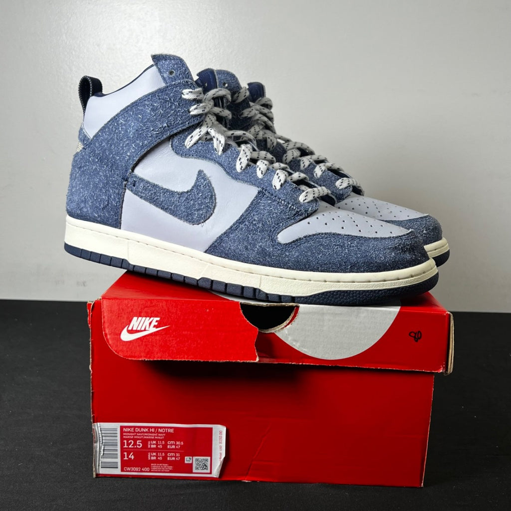 Nike Dunk High AB Notre Midnight Navy 12.5 (Lightly Worn Pre-Owned)NikePearl White/Blue Void-Grand Purple - Image 1