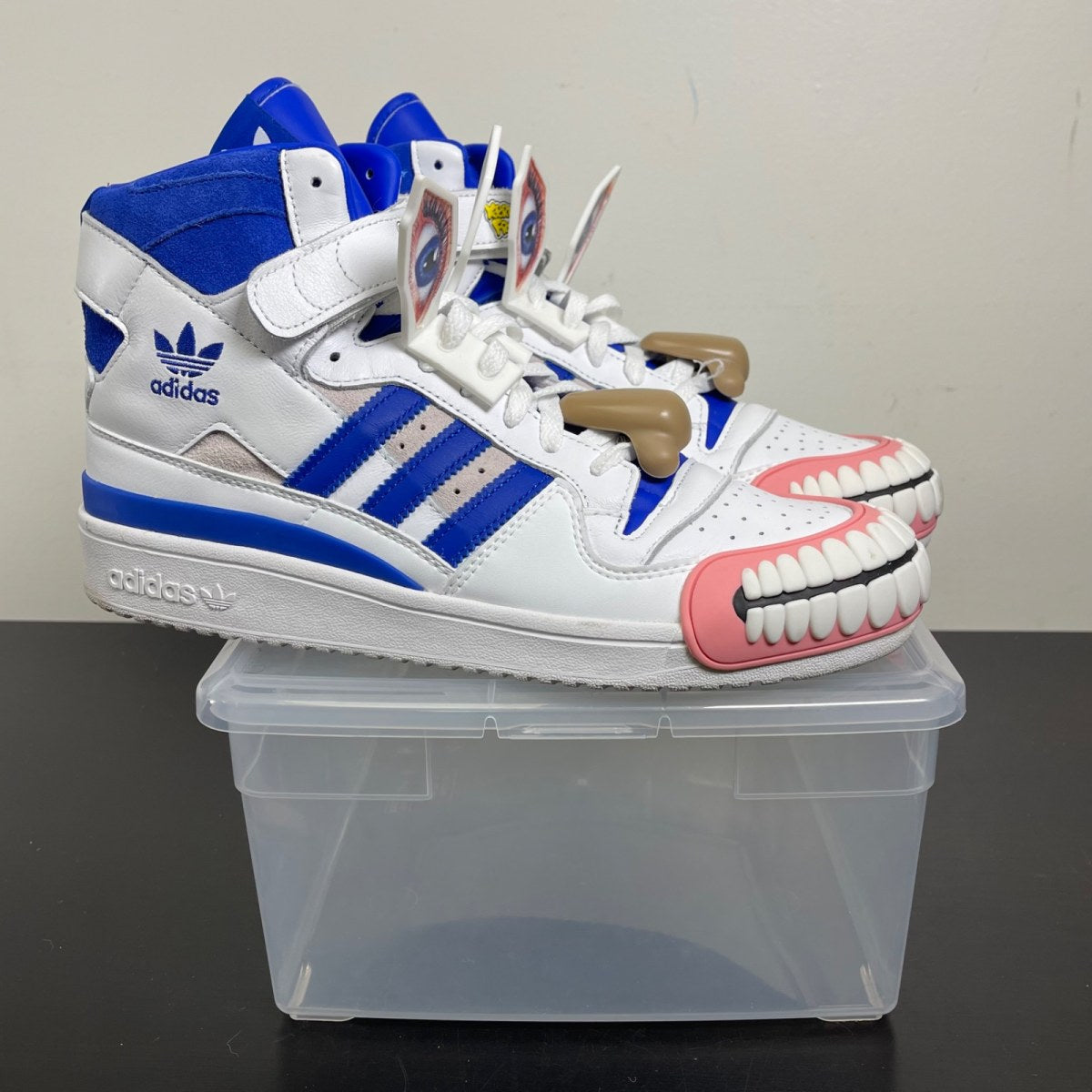 adidas Forum High Kerwin Frost Humanarchives 10 (Moderately Worn Pre-Owned)adidasWhite/Blue/Grey - Image 1