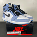 Jordan 1 Retro High OG University Blue 10.5 (Moderately Worn Pre-Owned)JordanWhite/University Blue-Black - Image 1