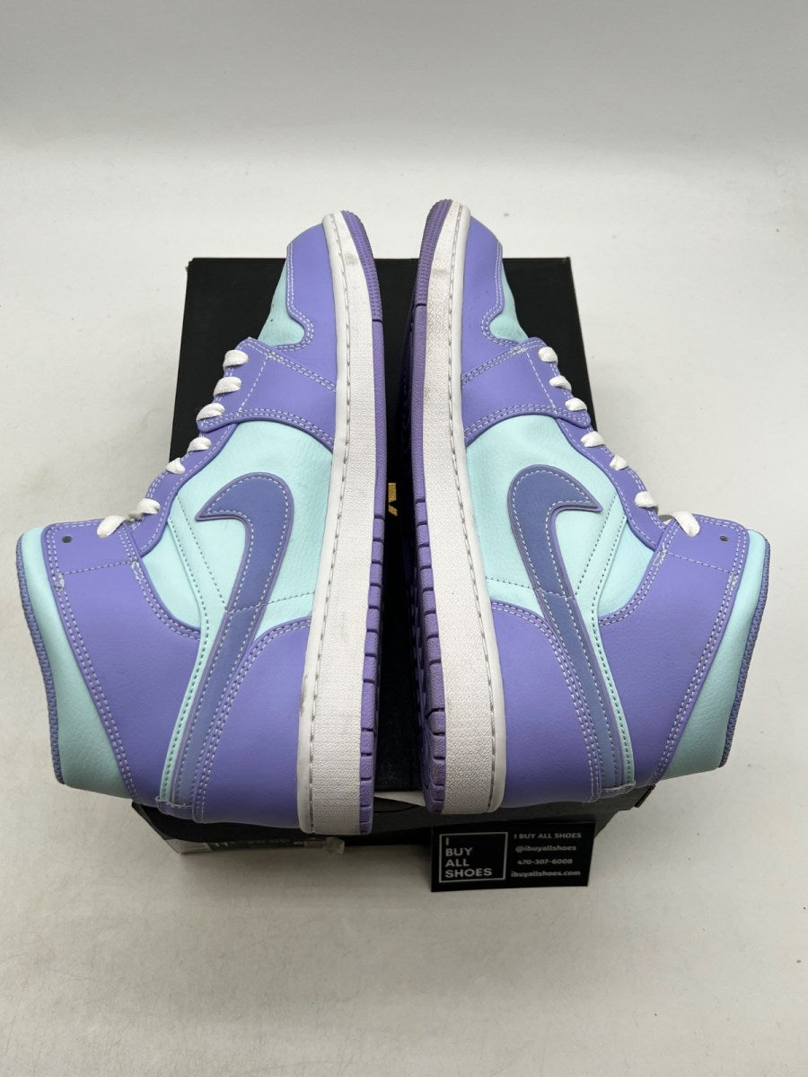 Jordan 1 Mid Purple Aqua 11.5 (Lightly Worn Pre-Owned) - Image 7