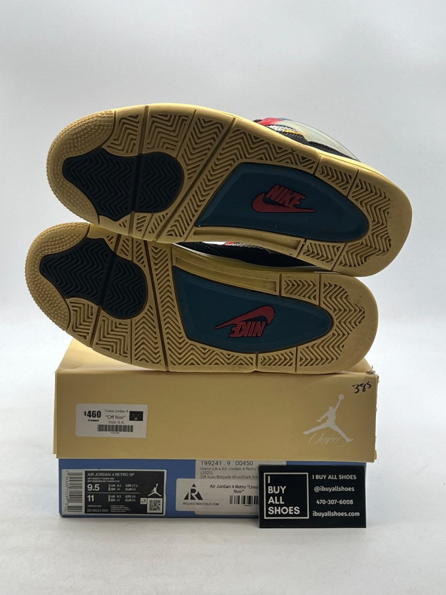 Jordan 4 Retro Union Off Noir 9.5 (Lightly Worn Pre-Owned) - Image 8
