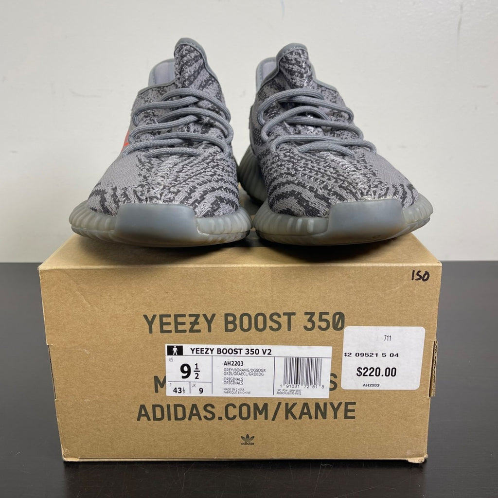 adidas Yeezy Boost 350 V2 Beluga 2.0 9.5 (Moderately Worn Pre-Owned)adidasGrey/Bold Orange/Dark Solid Grey - Image 2
