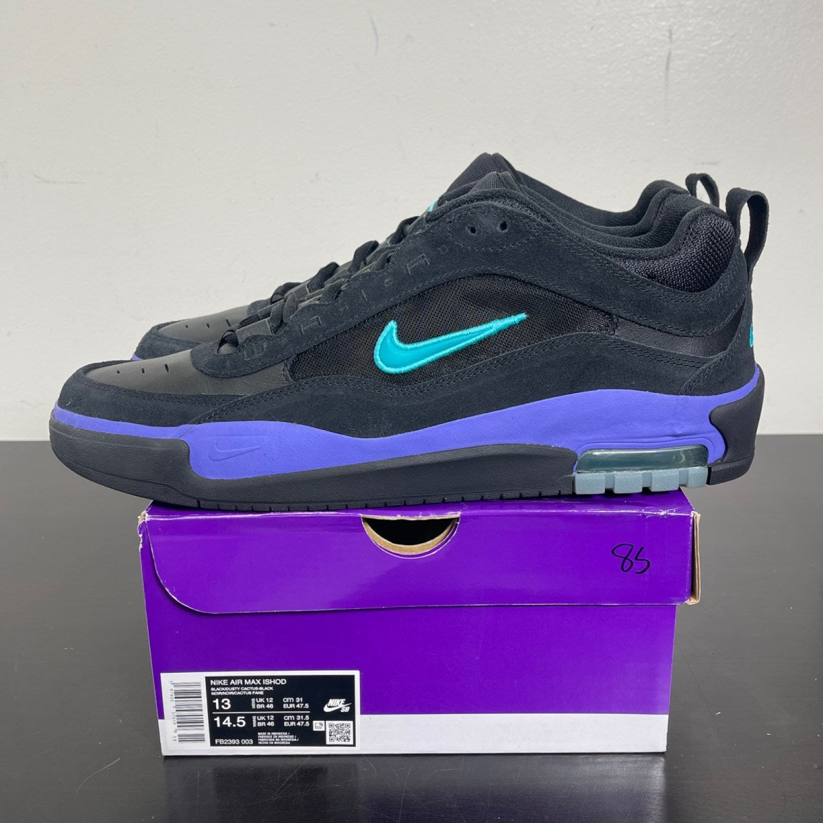 Nike SB Air Max Ishod Wair Black Grape 13 (Moderately Worn Pre-Owned)NikeBlack/Black/Persian Violet/Dusty Cactus - Image 3