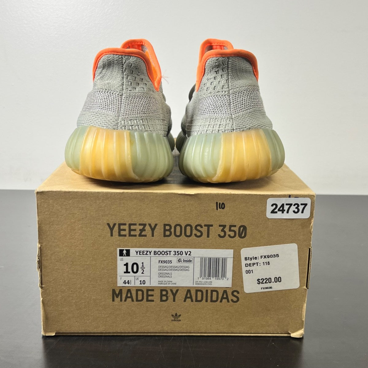 adidas Yeezy Boost 350 V2 Desert Sage 10.5 (Lightly Worn Pre-Owned)adidasDesert Sage/Desert Sage/Desert Sage - Image 5