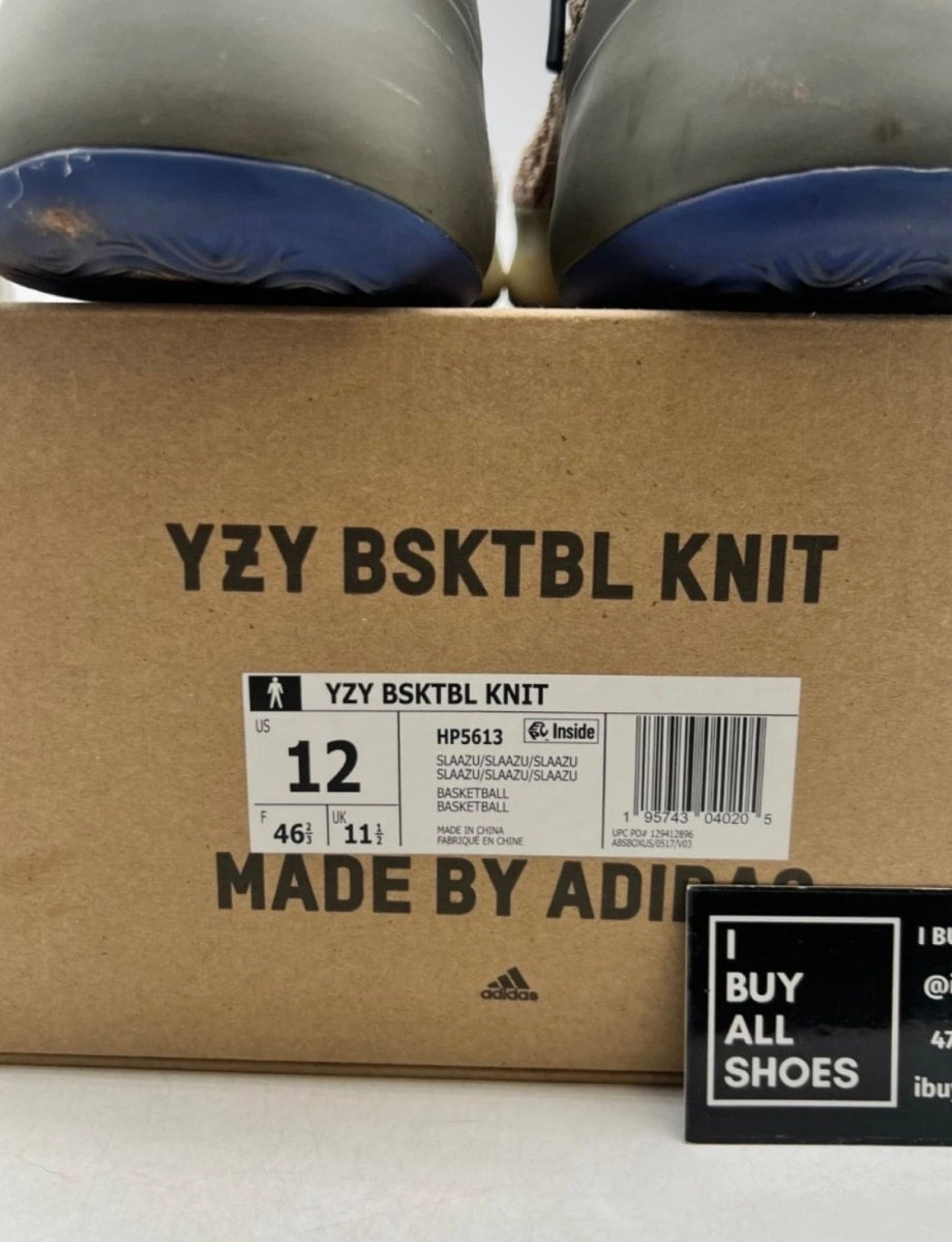 adidas Yeezy BSKTBL Knit Slate Azure 12 (Moderately Worn Pre-Owned)adidasSlate Azure/Black - Image 4