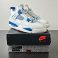 Jordan 4 Retro Military Blue (2024) 11 (Lightly Worn Pre-Owned)JordanOff-White/Military Blue/Neutral Grey - Image 1