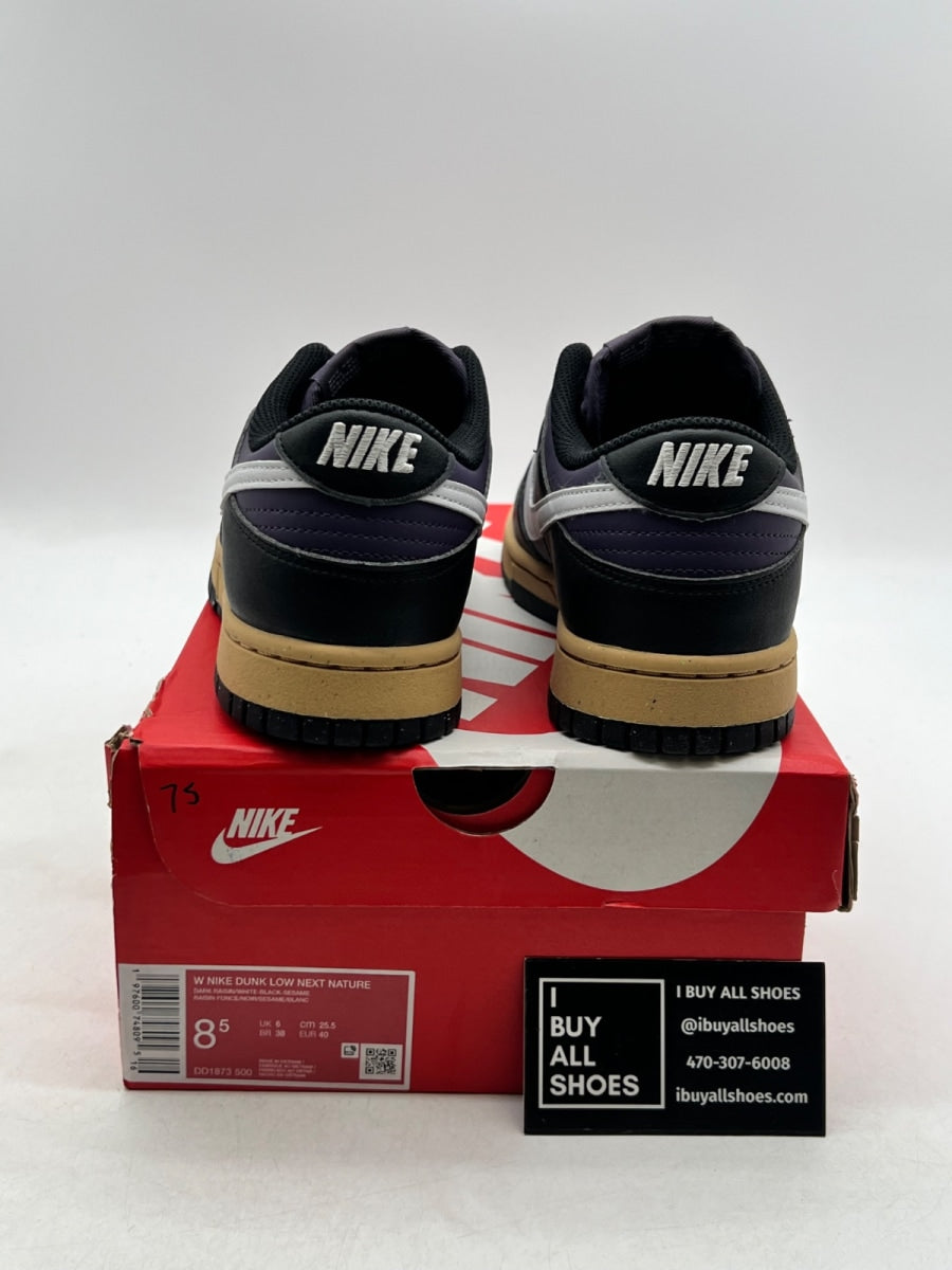 Nike Dunk Low Next Nature Dark Raisin (Women's) 8.5W (Lightly Worn Pre-Owned) - Image 3