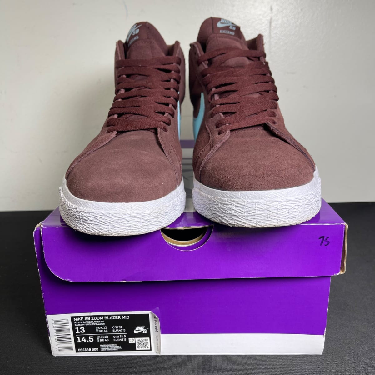 Nike Zoom Blazer Mid SB Mystic Dates Glacier Ice (Size 13) - aux