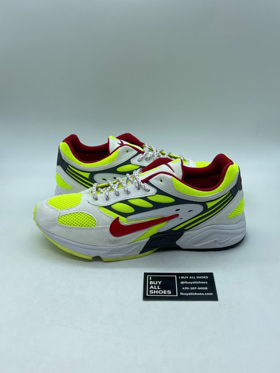Nike Air Ghost Racer White Atom Red Neon Yellow 12 (Moderately Worn Pre-Owned) - Image 1
