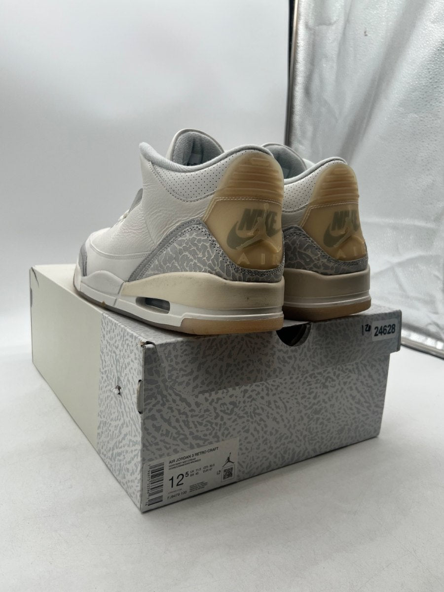Jordan 3 Retro Craft Ivory 12.5 (Moderately Worn Pre-Owned)JordanIvory/Grey Mist/Cream - Image 4