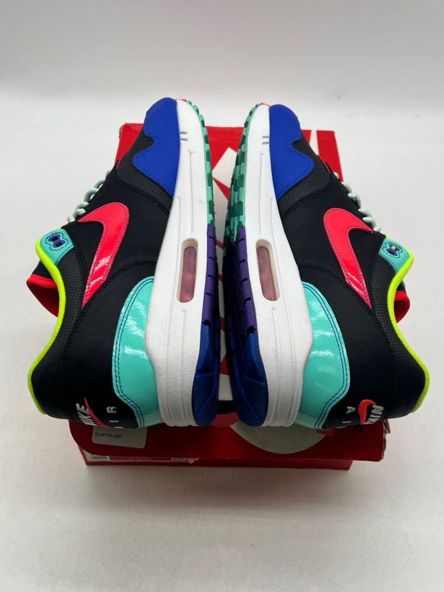 Nike Air Max 1 Black Hyper Grape 11.5 (Lightly Worn Pre-Owned)NikeBlack/Hyper Grape/Hyper Royal/Laser Crimson - Image 9