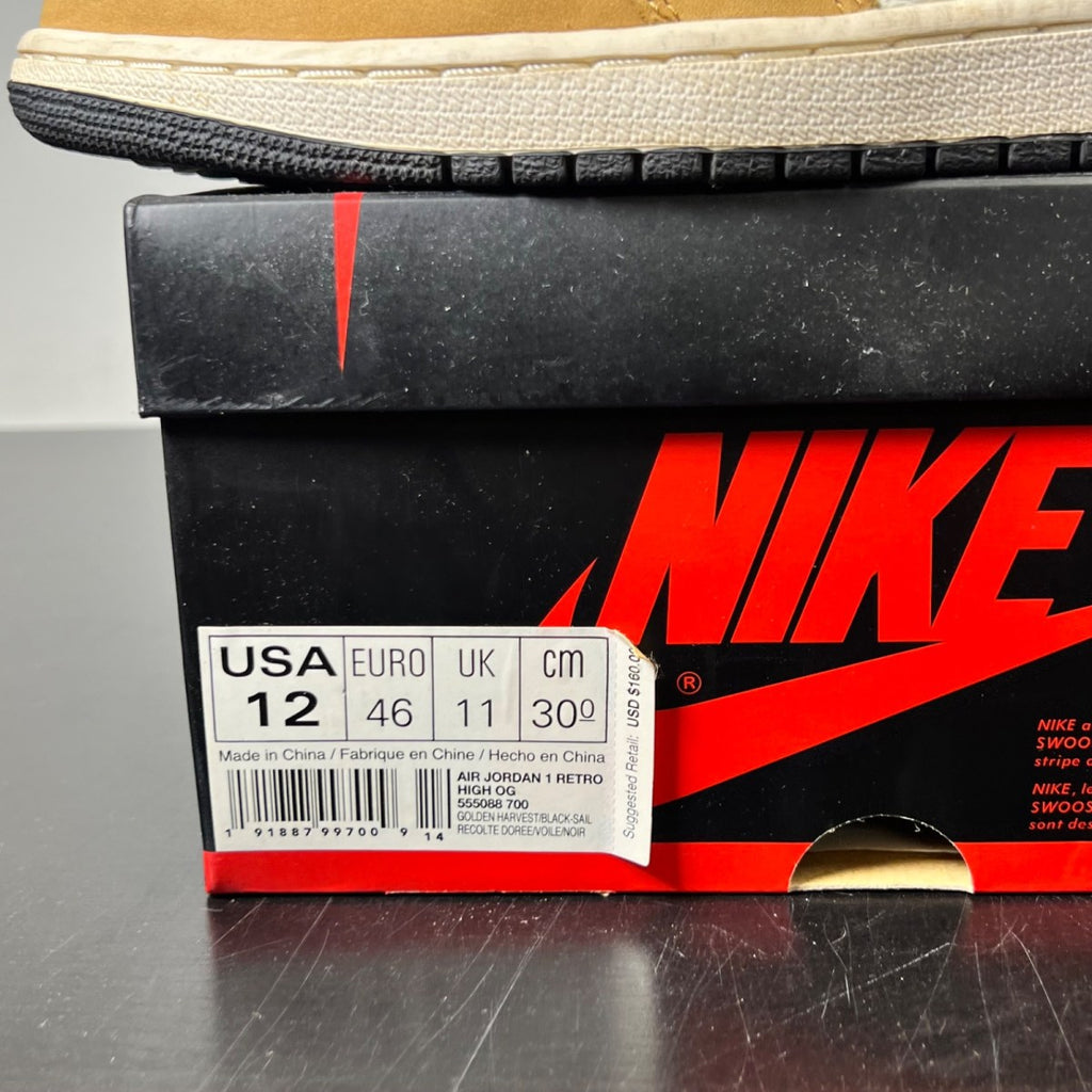 Jordan 1 Retro High Rookie of the Year 12 (Heavily Worn Pre-Owned)JordanGolden Harvest/Black-Sail - Image 6