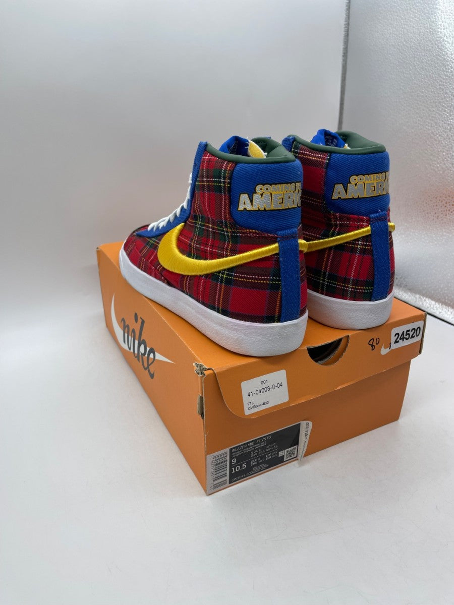 Nike Blazer Mid 77 Vintage Coming to America 9 (Moderately Worn Pre-Owned)NikeRed/Yellow-Royal-Green - Image 4