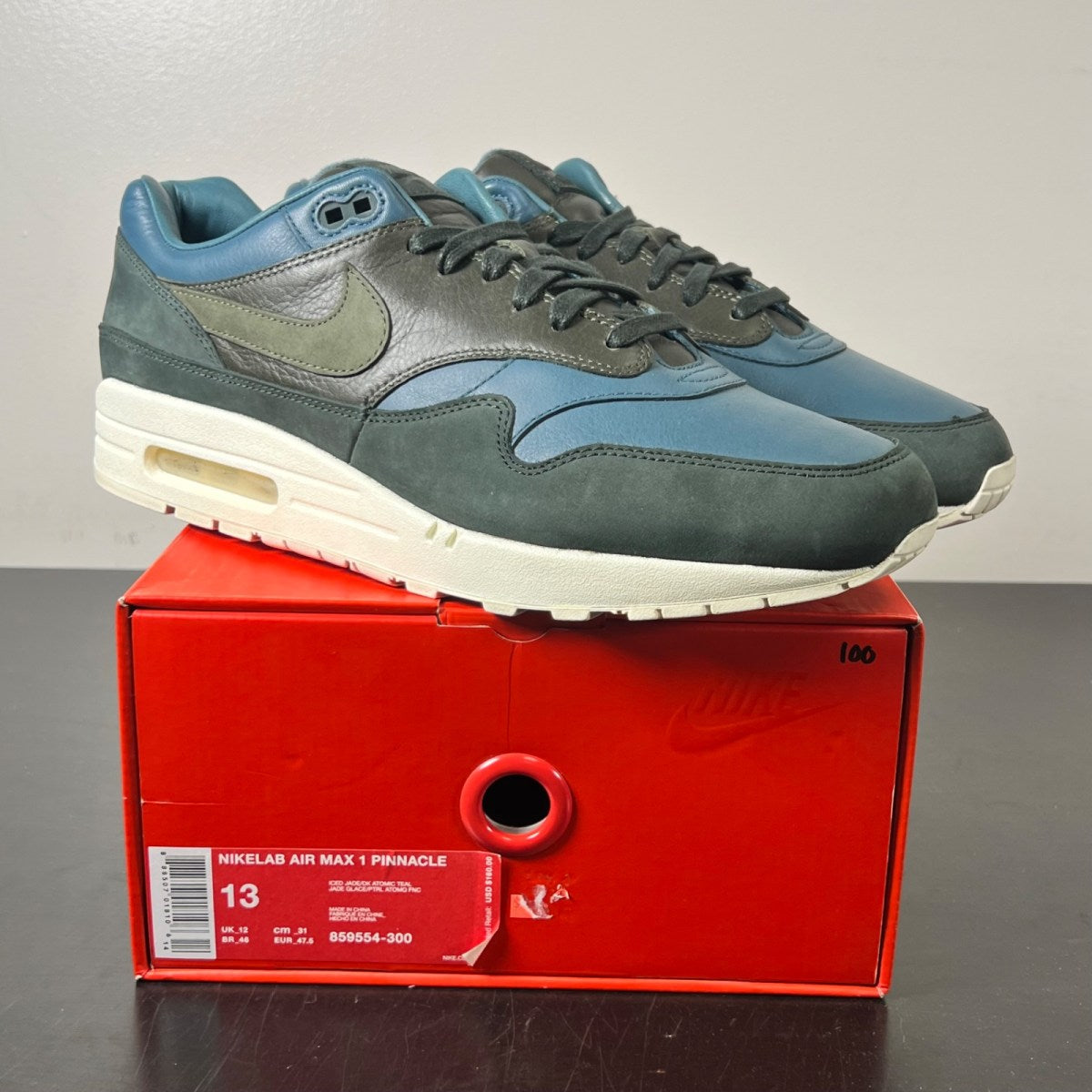 Nike Air Max 1 Pinnacle Iced Jade 13 (Lightly Worn Pre-Owned)NikeIced Jade/Cargo Khaki-Sail - Image 1