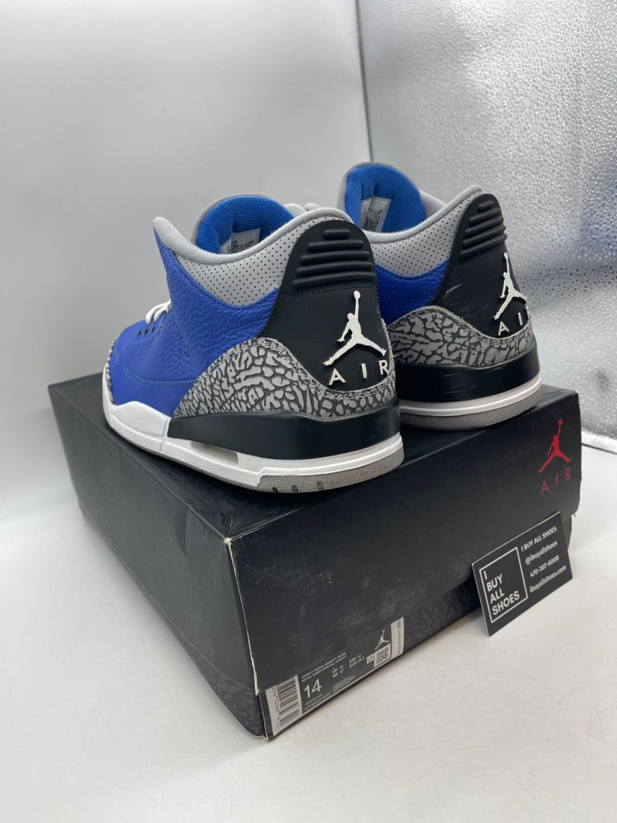 Jordan 3 Retro Varsity Royal Cement 14 (Moderately Worn Pre-Owned) - Image 4