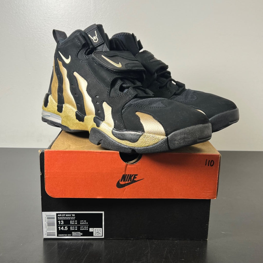 Nike Air DT Max '96 Black Vegas Gold 13 (Moderately Worn Pre-Owned)NikeBlack/Vegas Gold-White - Image 1