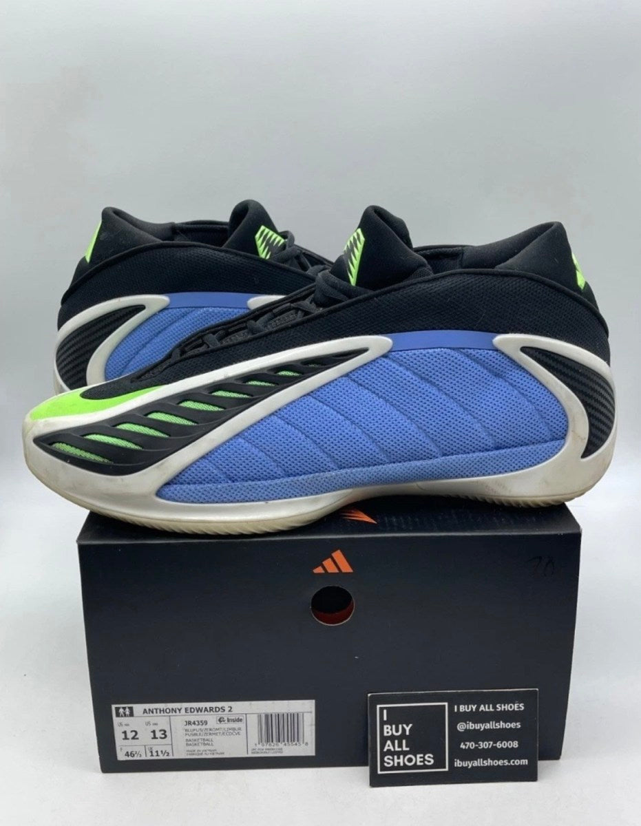adidas AE 2 Blue Fusion 12 (Moderately Worn Pre-Owned)adidasBlue Fusion/Zero Metallic/Lime Burst - Image 1