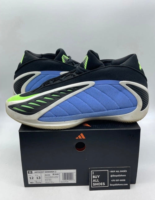 adidas AE 2 Blue Fusion 12 (Moderately Worn Pre-Owned)adidasBlue Fusion/Zero Metallic/Lime Burst - Image 1