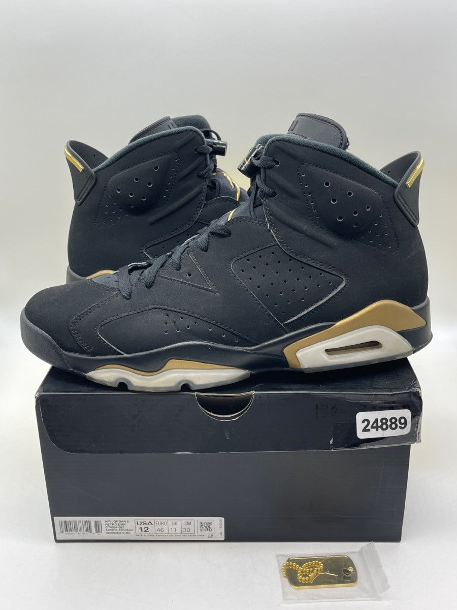 Jordan 6 Retro DMP (2020) 12 (Moderately Worn Pre-Owned)JordanBlack/Metallic Gold - Image 1