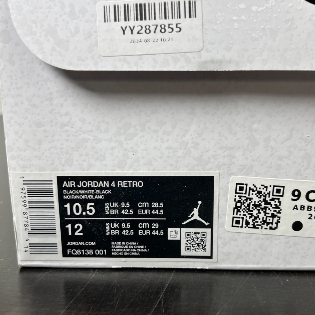 Jordan 4 Retro White Thunder 10.5 (Moderately Worn Pre-Owned)JordanBlack/White/Black - Image 6