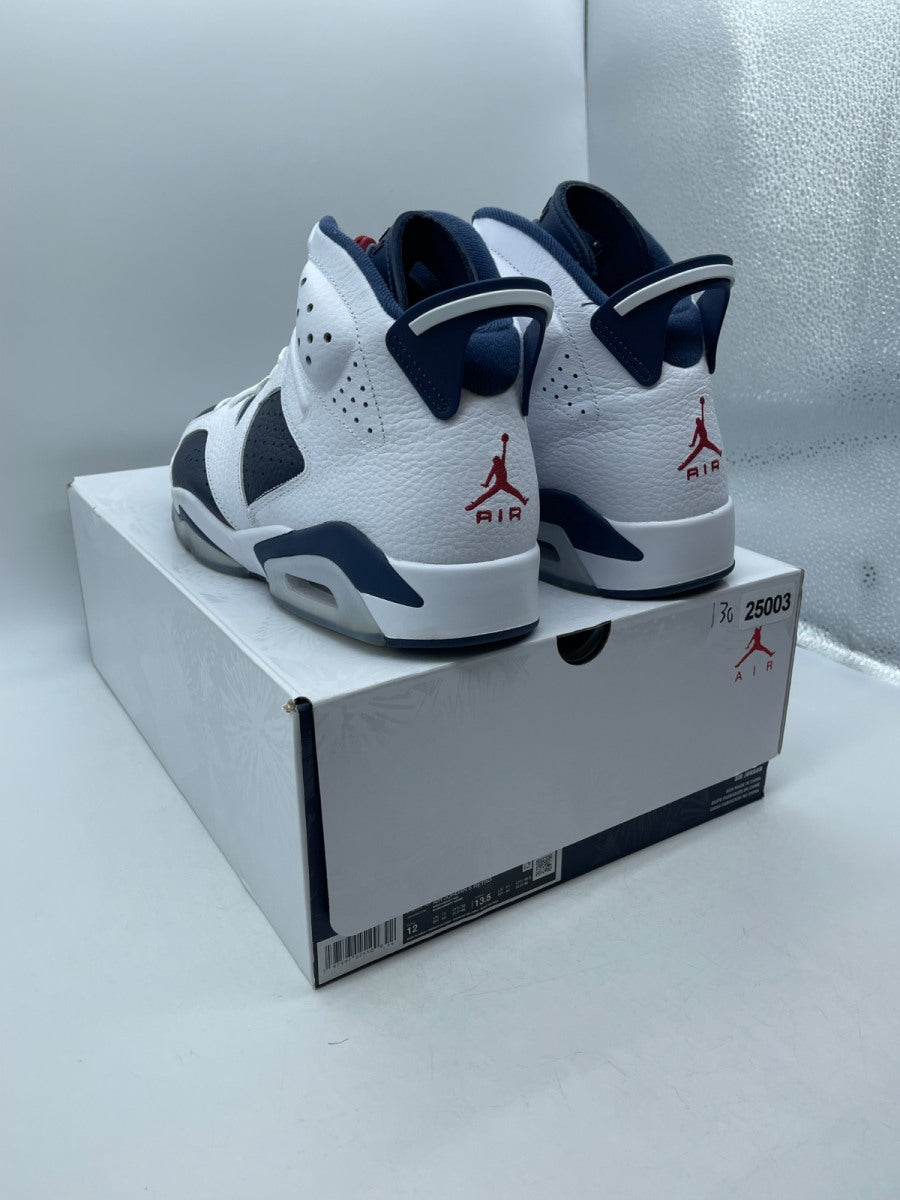 Jordan 6 Retro Olympic (2024) 12 (Moderately Worn Pre-Owned)JordanWhite/Varsity Red/Midnight Navy - Image 4