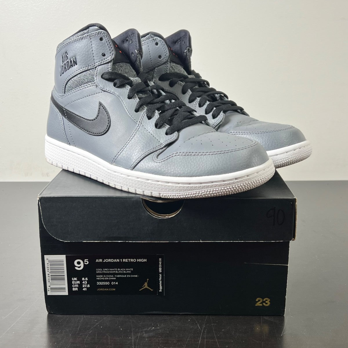 Jordan 1 Retro Rare Air Patch 9.5 (Moderately Worn Pre-Owned)JordanBlack/Gym Red-Black-White - Image 1