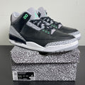 Jordan 3 Retro Green Glow 11 (Moderately Worn Pre-Owned)JordanBlack/Green Glow/Wolf Grey/White - Image 1