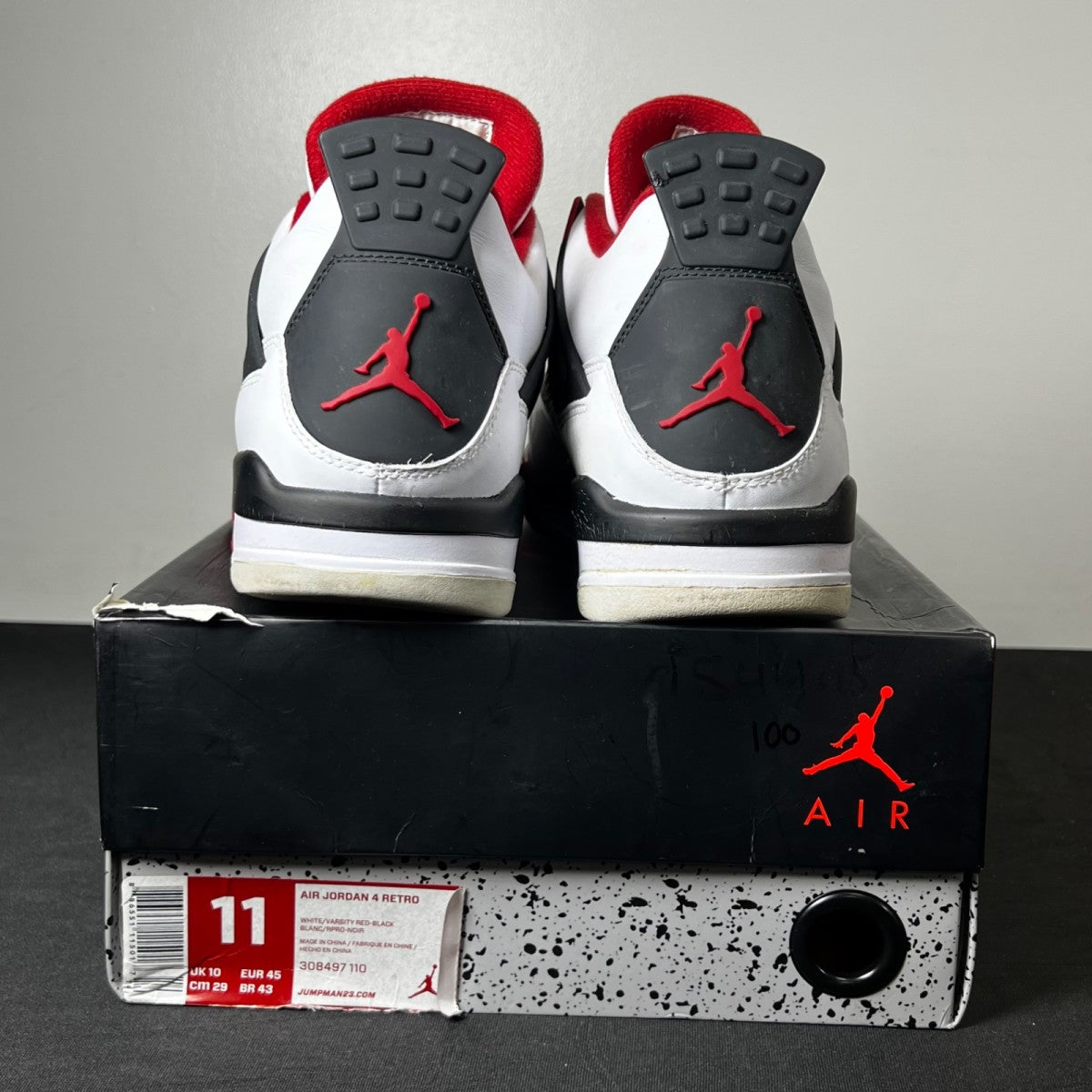Jordan 4 Retro Fire Red (2012) 11 (Moderately Worn Pre-Owned)JordanWhite/Varsity Red-Black - Image 5