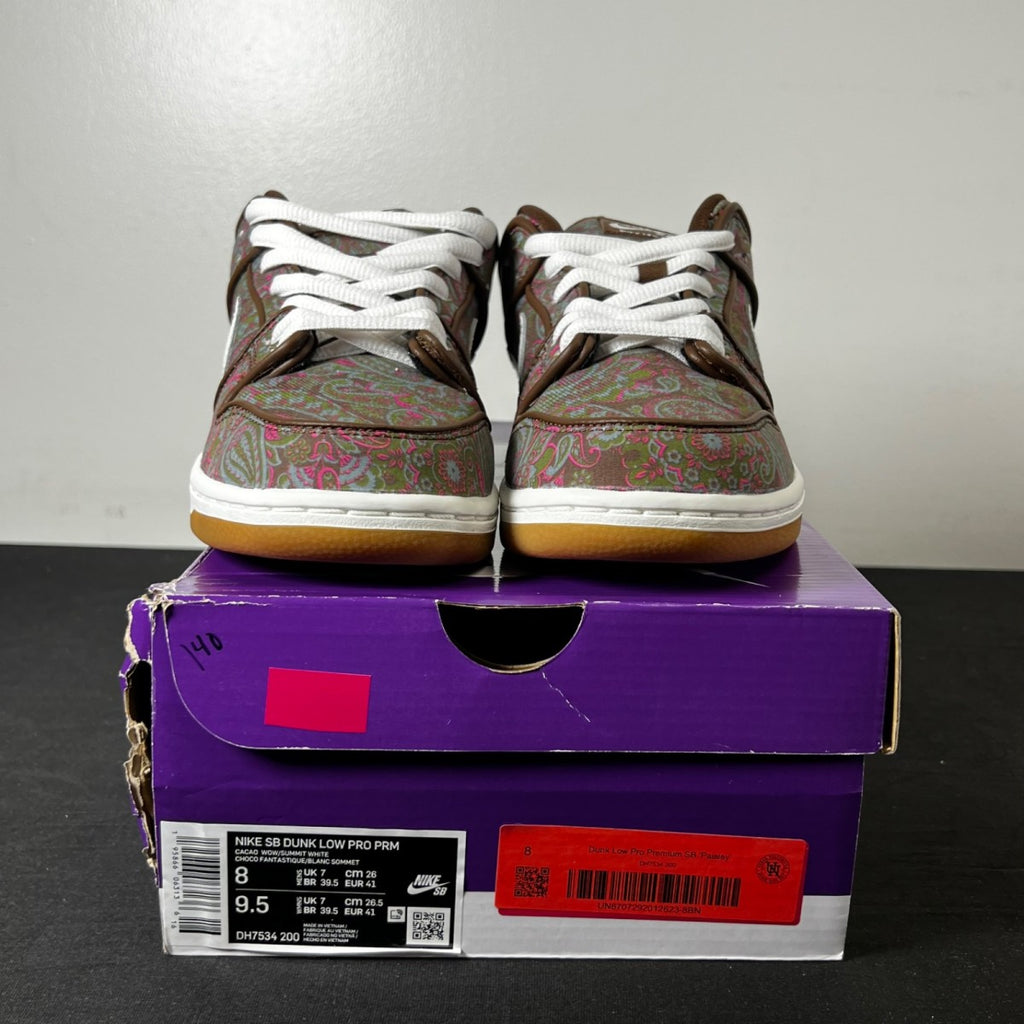 Nike SB Dunk Low Pro Paisley Brown 8 (New Pre-Owned)NikeBrown/Muli-Color-White-Gum - Image 2