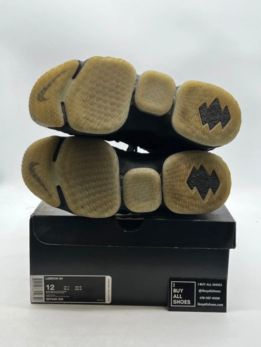 Nike LeBron 15 Black Gold 12 (Lightly Worn Pre-Owned)NikeBlack/Black-Metallic Gold - Image 8