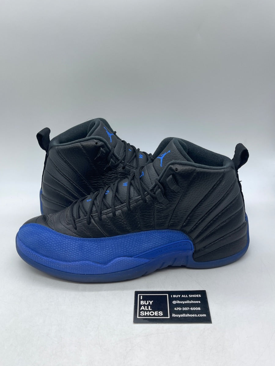 Jordan 12 Retro Black Game Royal 13 (Heavily Worn Pre-Owned) - Image 1