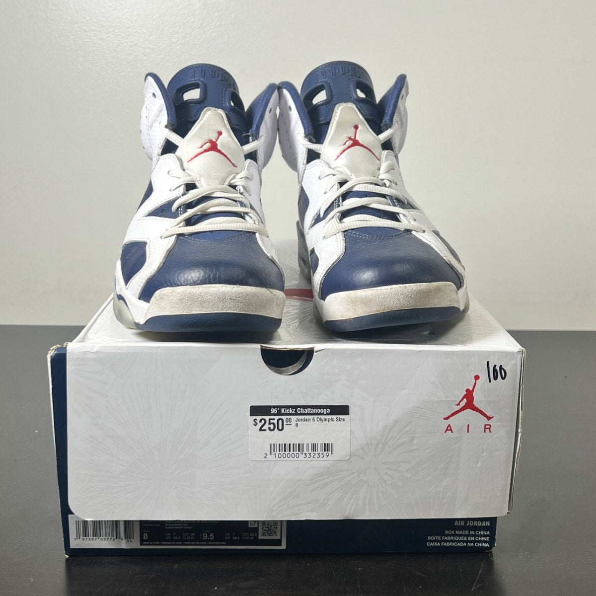 Jordan 6 Retro Olympic (2024) 8 (Moderately Worn Pre-Owned)JordanWhite/Varsity Red/Midnight Navy - Image 2
