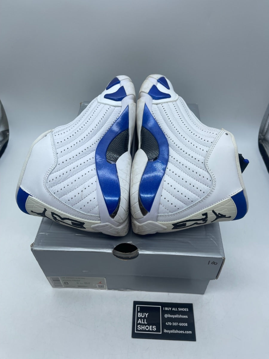 Jordan 14 Retro White Hyper Royal 8 (Moderately Worn Pre-Owned) - Image 6
