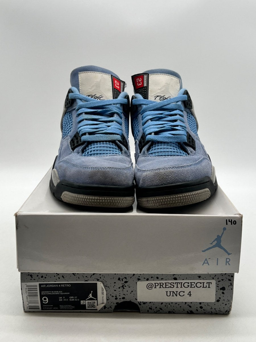 Jordan 4 Retro University Blue 9 (Moderately Worn Pre-Owned)JordanUniversity Blue/Tech Grey-White-Black - Image 2