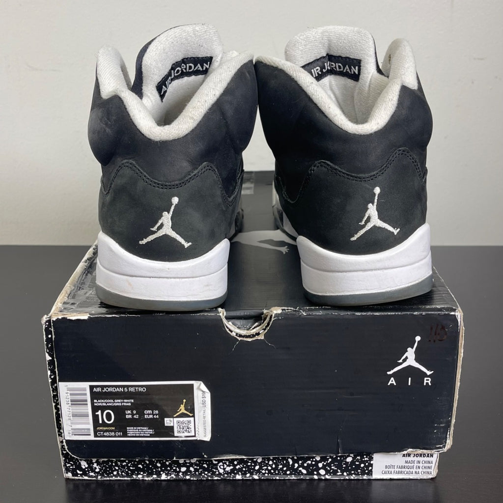 Jordan 5 Retro Moonlight (2021) 10 (Moderately Worn Pre-Owned)JordanBlack/Cool Grey-White - Image 4