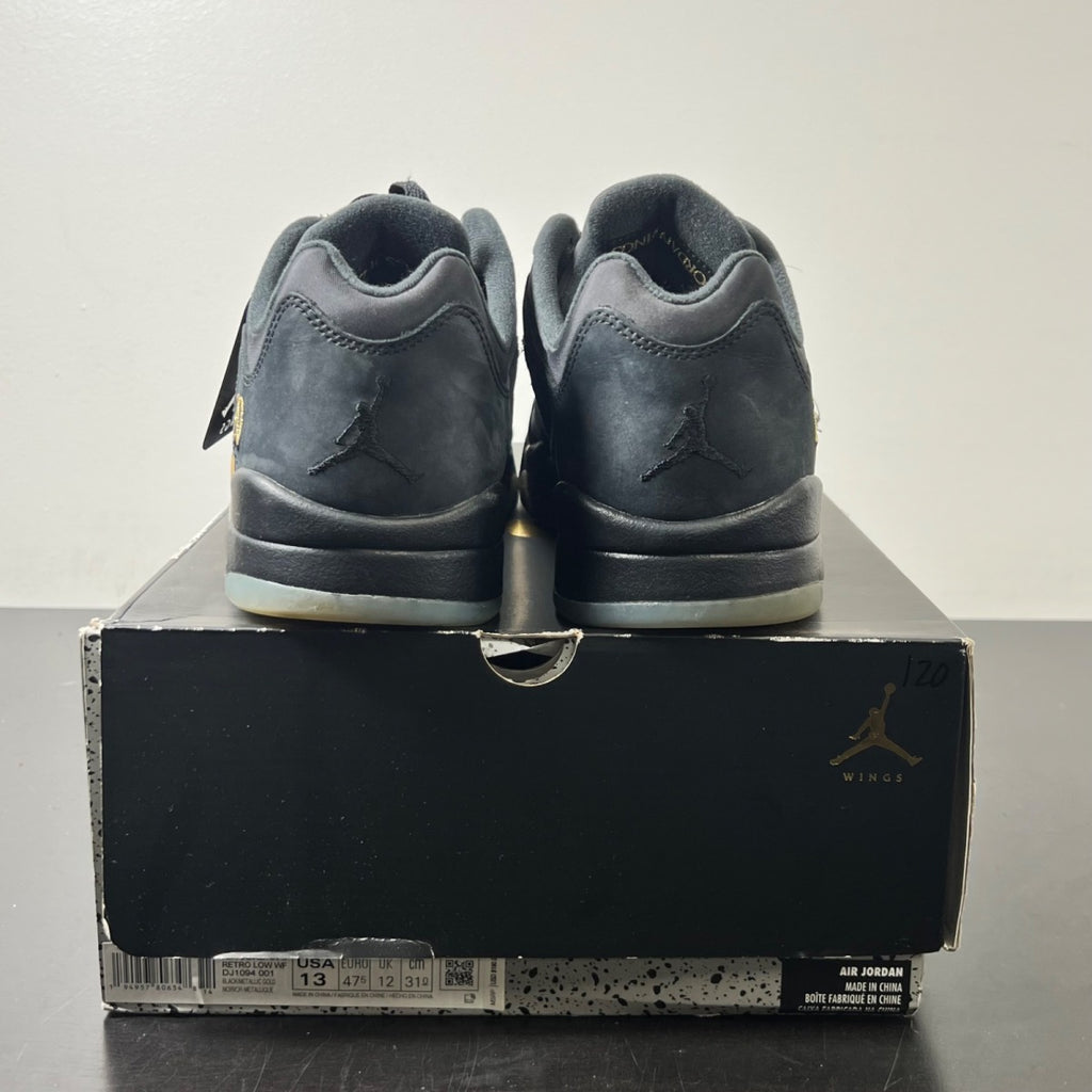Jordan 5 Retro Low Wings 13 (Moderately Worn Pre-Owned)JordanBlack/Metallic Gold - Image 4