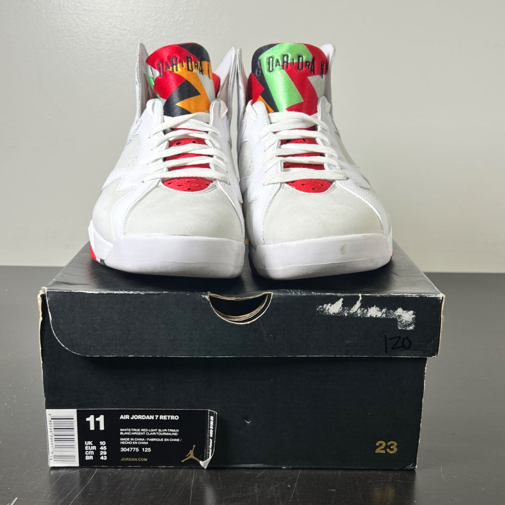 Jordan 7 Retro Hare (2015) 11 (Lightly Worn Pre-Owned)JordanWhite/True Red-Light Silver-Tourmaline - Image 2