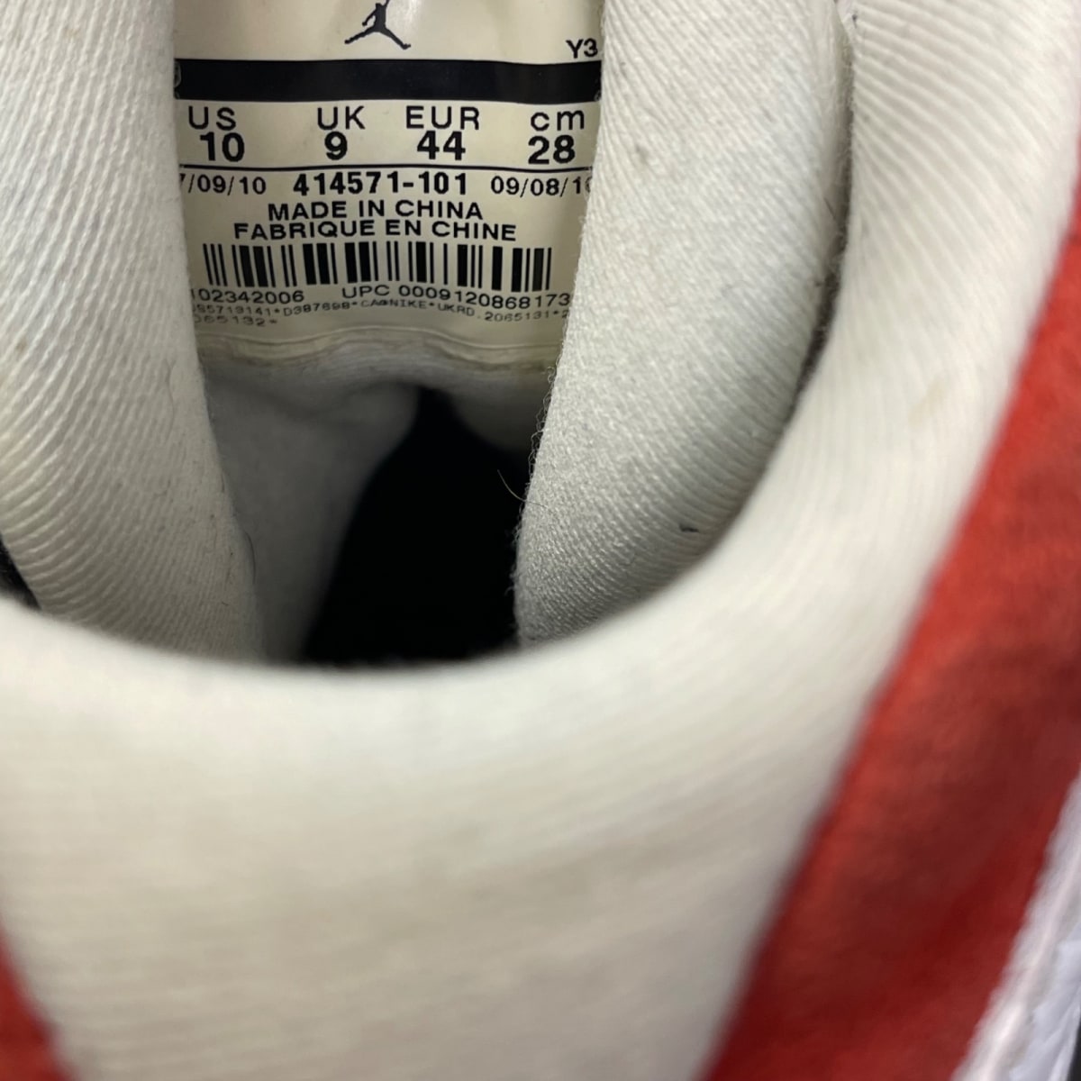 Jordan 13 Retro Cherry (2010) 10 (Moderately Worn Pre-Owned)JordanWhite/Black-Varsity Red - Image 6