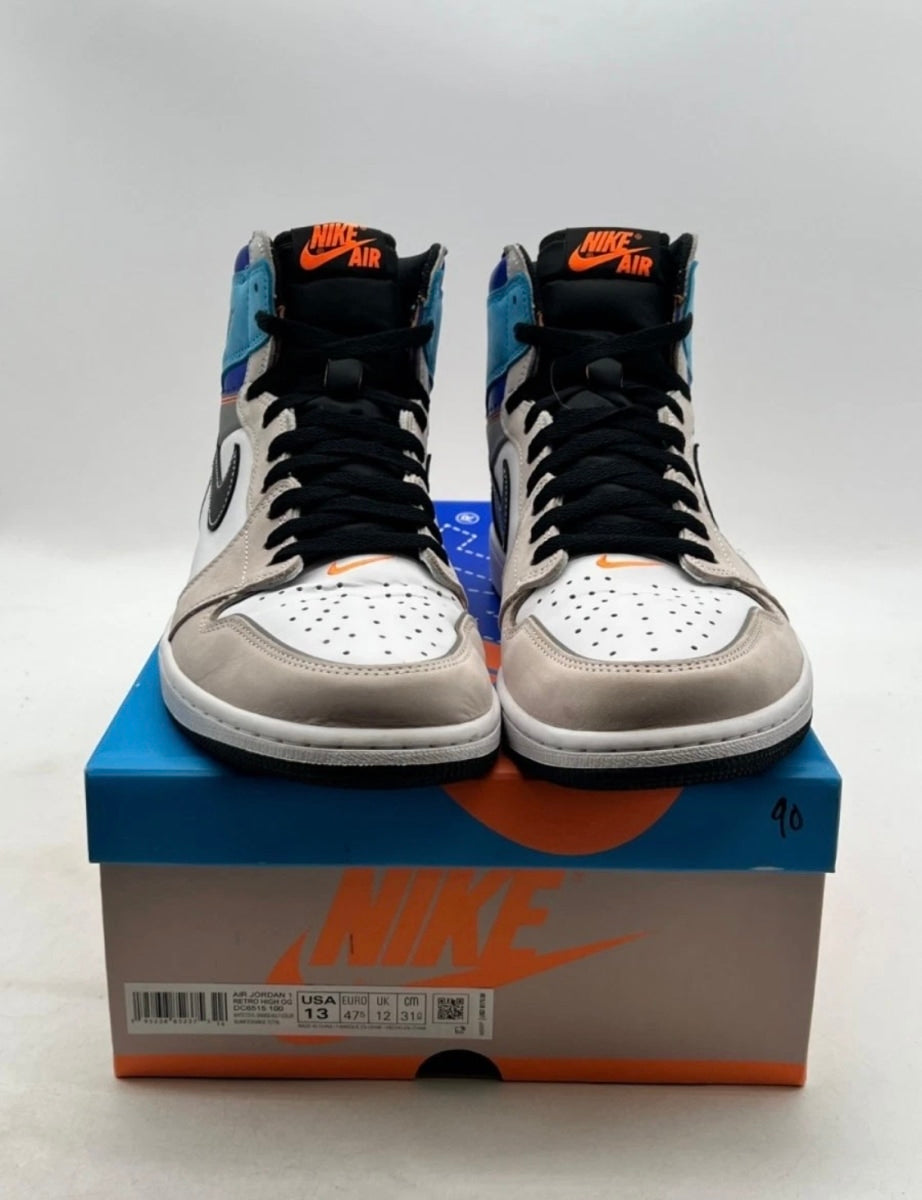 Jordan 1 Retro High OG Prototype 13 (Lightly Worn Pre-Owned)JordanWhite/Multi-Color-Total Orange - Image 2