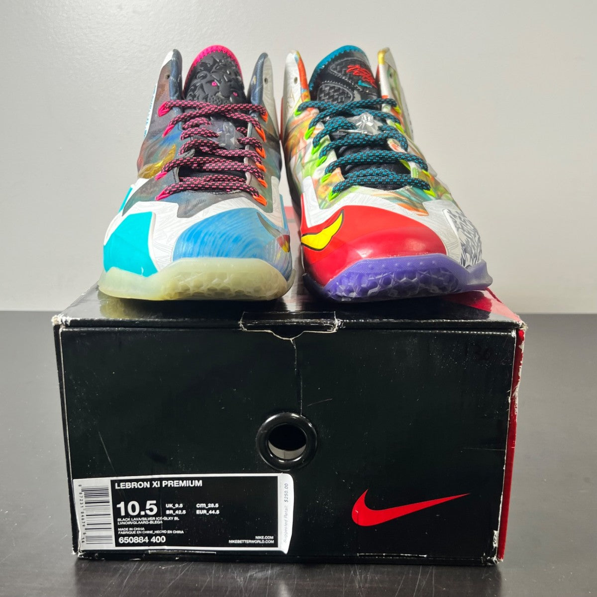 Nike LeBron 11 What the LeBron 10.5 (Lightly Worn Pre-Owned)NikeBlack Lava/Silver Ice-Galaxy Blue - Image 2