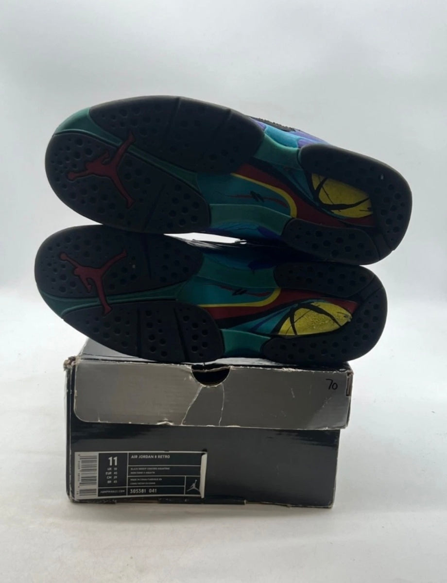 Jordan 8 Retro Aqua (2007) 11 (Heavily Worn Pre-Owned)JordanBlack/Bright Concord-Aqua Tone - Image 8