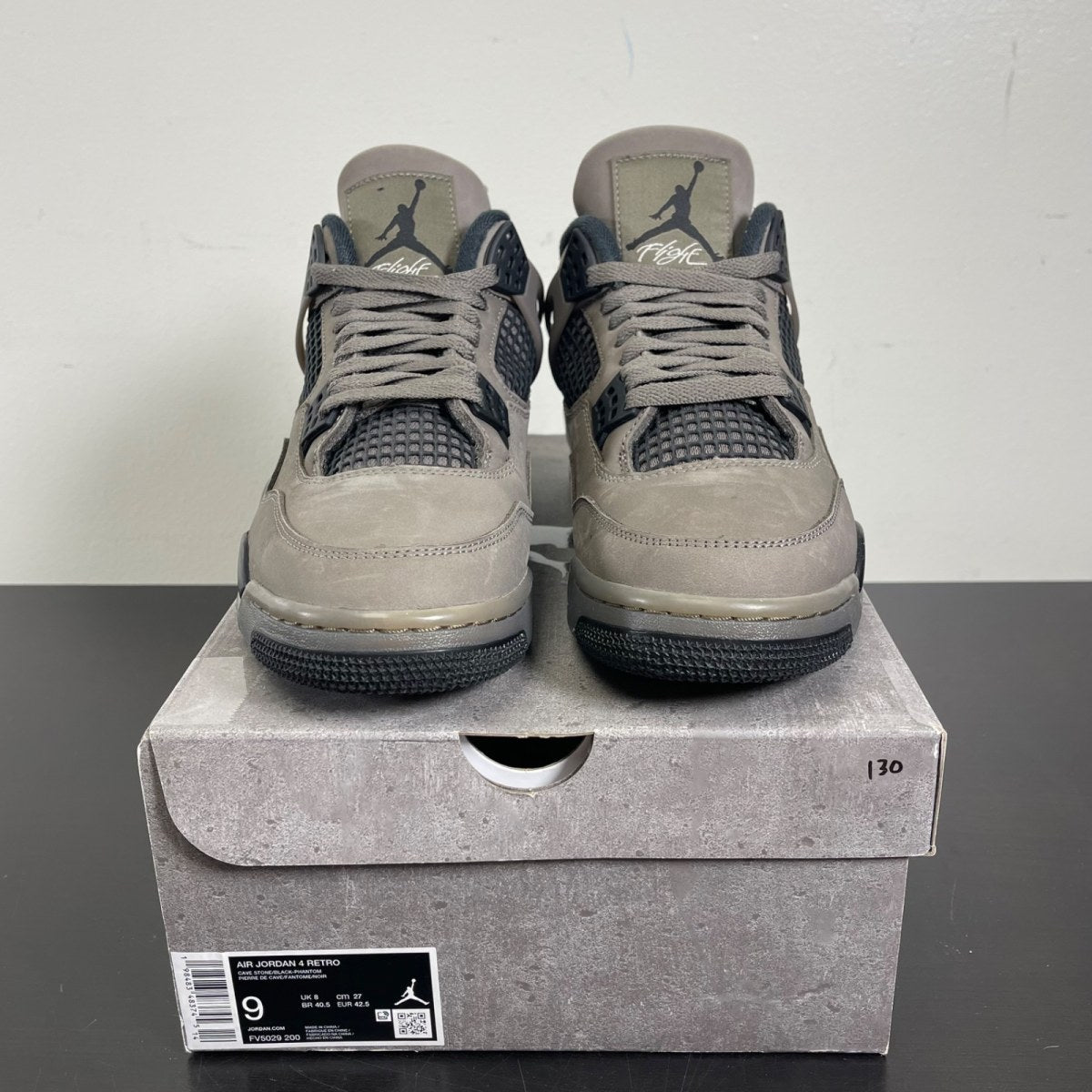 Jordan 4 Retro Cave Stone 9 (Moderately Worn Pre-Owned)JordanCave Stone/Black/Moon Particle - Image 2