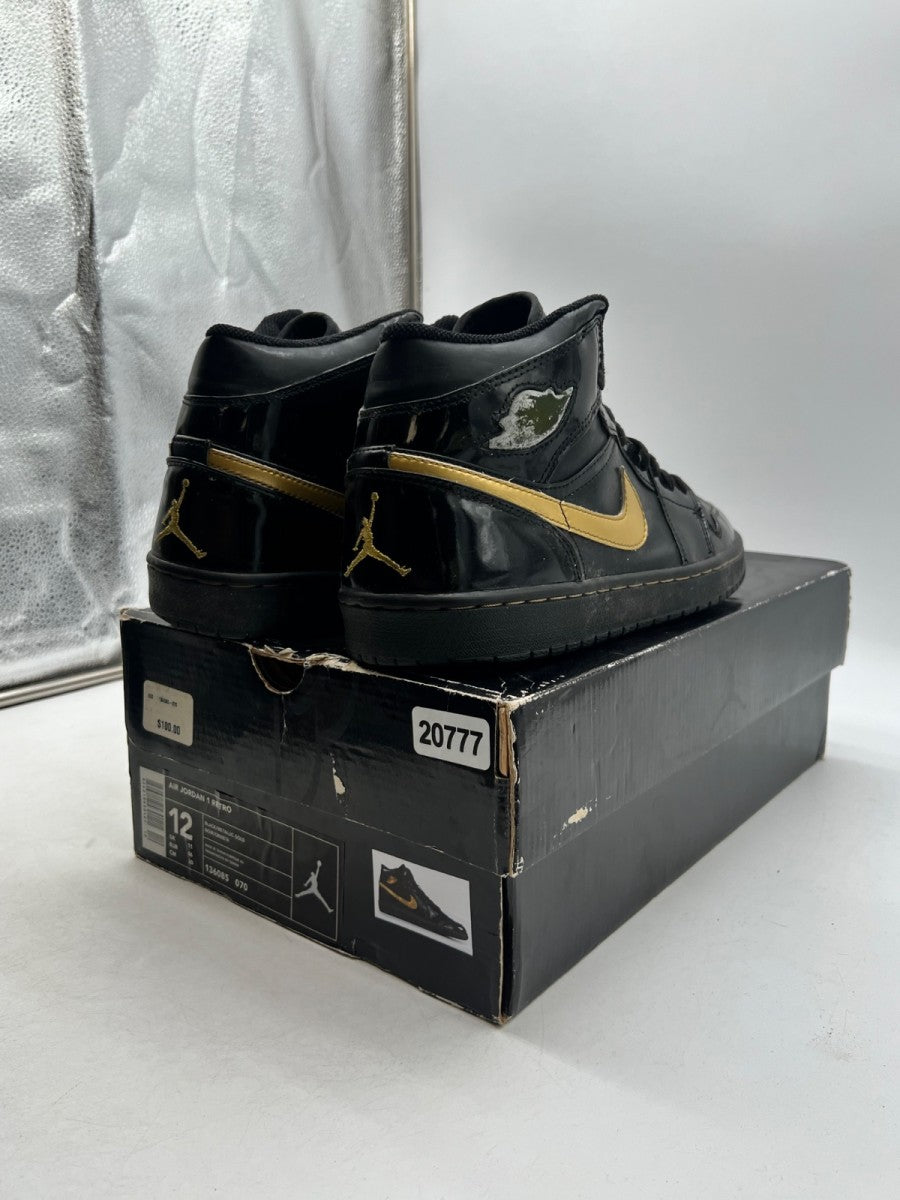 Jordan 1 Retro Black Metallic Gold (2003) 12 (Heavily Worn Pre-Owned) - Image 3