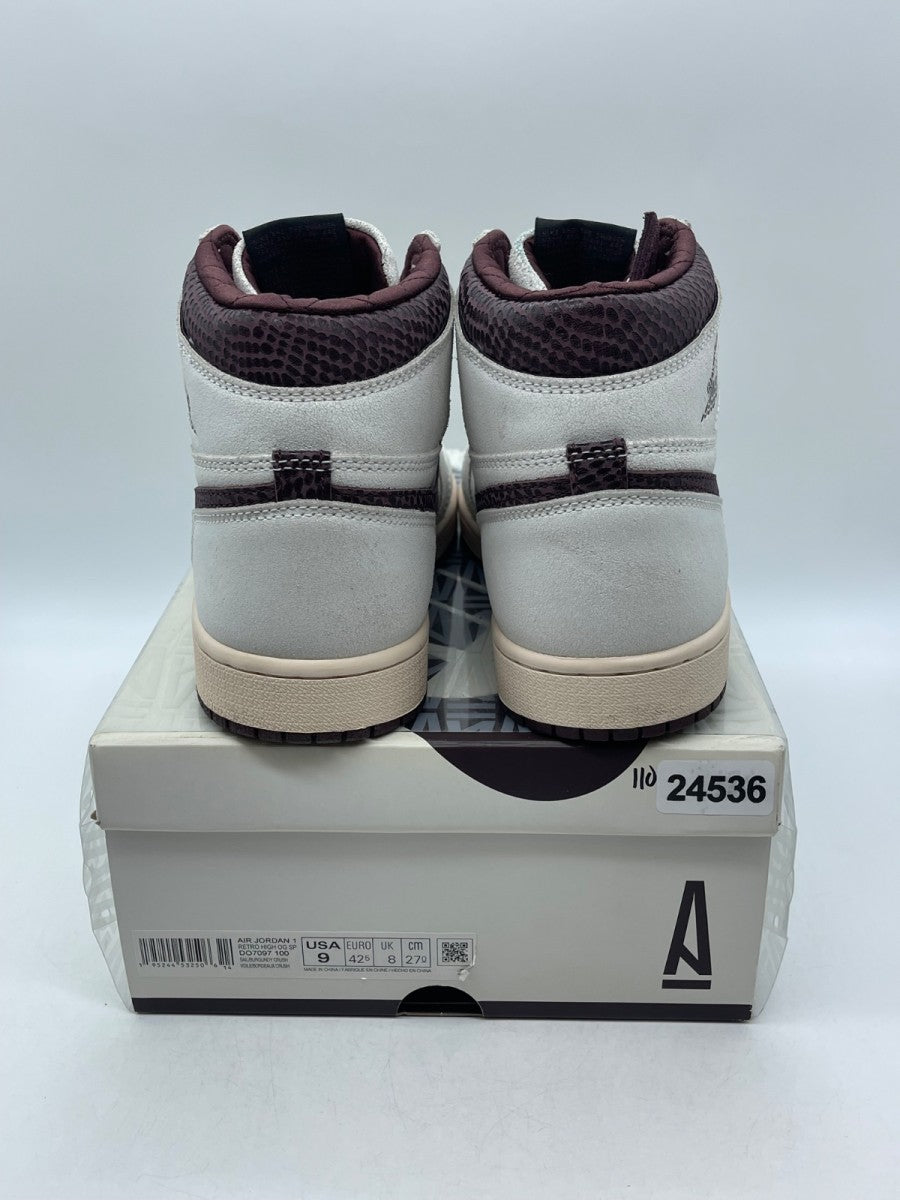 Jordan 1 Retro High OG A Ma Maniére 9 (Moderately Worn Pre-Owned)JordanSail/Burgundy Crush - Image 3