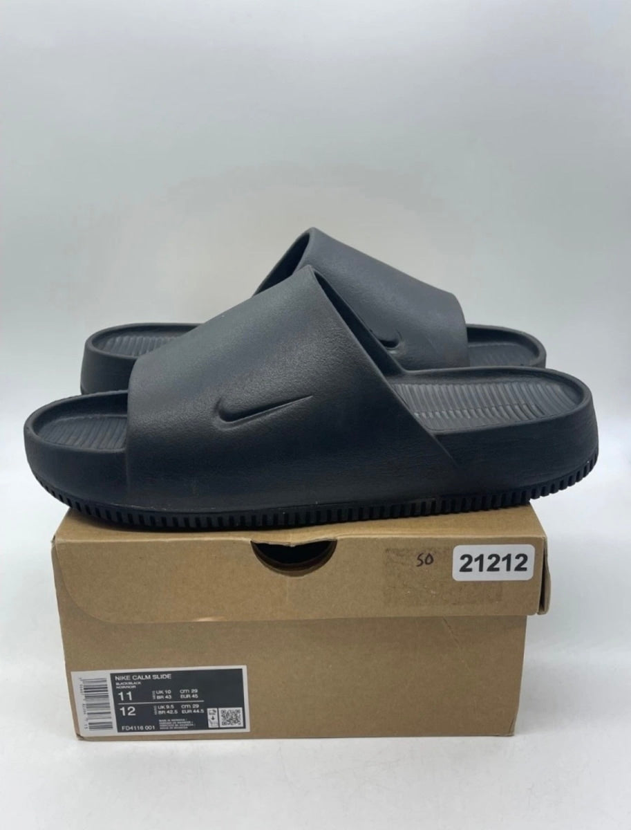 Nike Calm Slide Black 10 (Lightly Worn Pre-Owned)NikeBlack/Black - Image 1