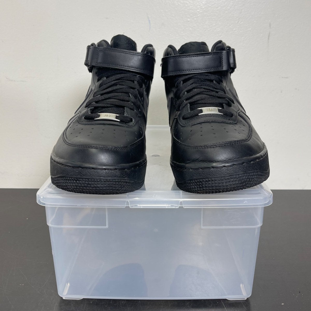 Nike Air Force 1 Mid Black (2016) 12 (Moderately Worn Pre-Owned)NikeBlack/Black - Image 2