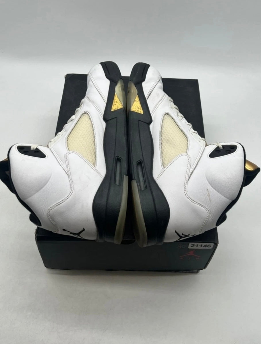 Jordan 5 Retro Olympic (2016) 14 (Heavily Worn Pre-Owned)JordanWhite/Black-Metallic Gold Coin - Image 7