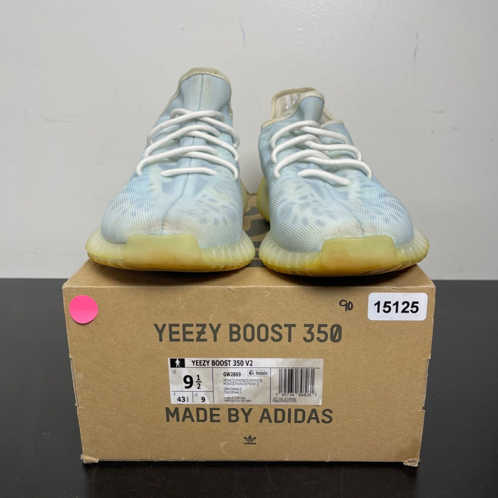 adidas Yeezy Boost 350 V2 Mono Ice 9.5 (Moderately Worn Pre-Owned)adidasMono Ice/Mono Ice/Mono Ice - Image 2